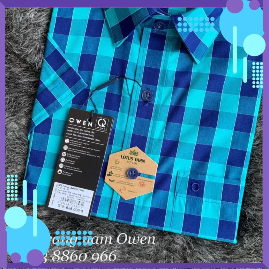 OWEN - Áo sơ mi ngắn tay Owen kẻ ca rô chất sợi sen 90776 . ⇴ Yono * : new