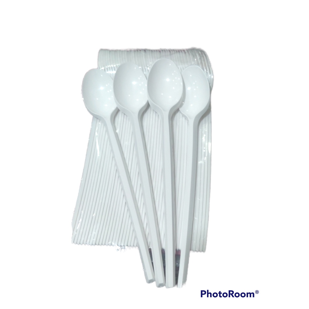 Túi 50 muỗng nhựa nhiều màu dài 20cm dẻo cao câp dùng 1 lần dùng cho trà sữa - Quán nào cũng cần