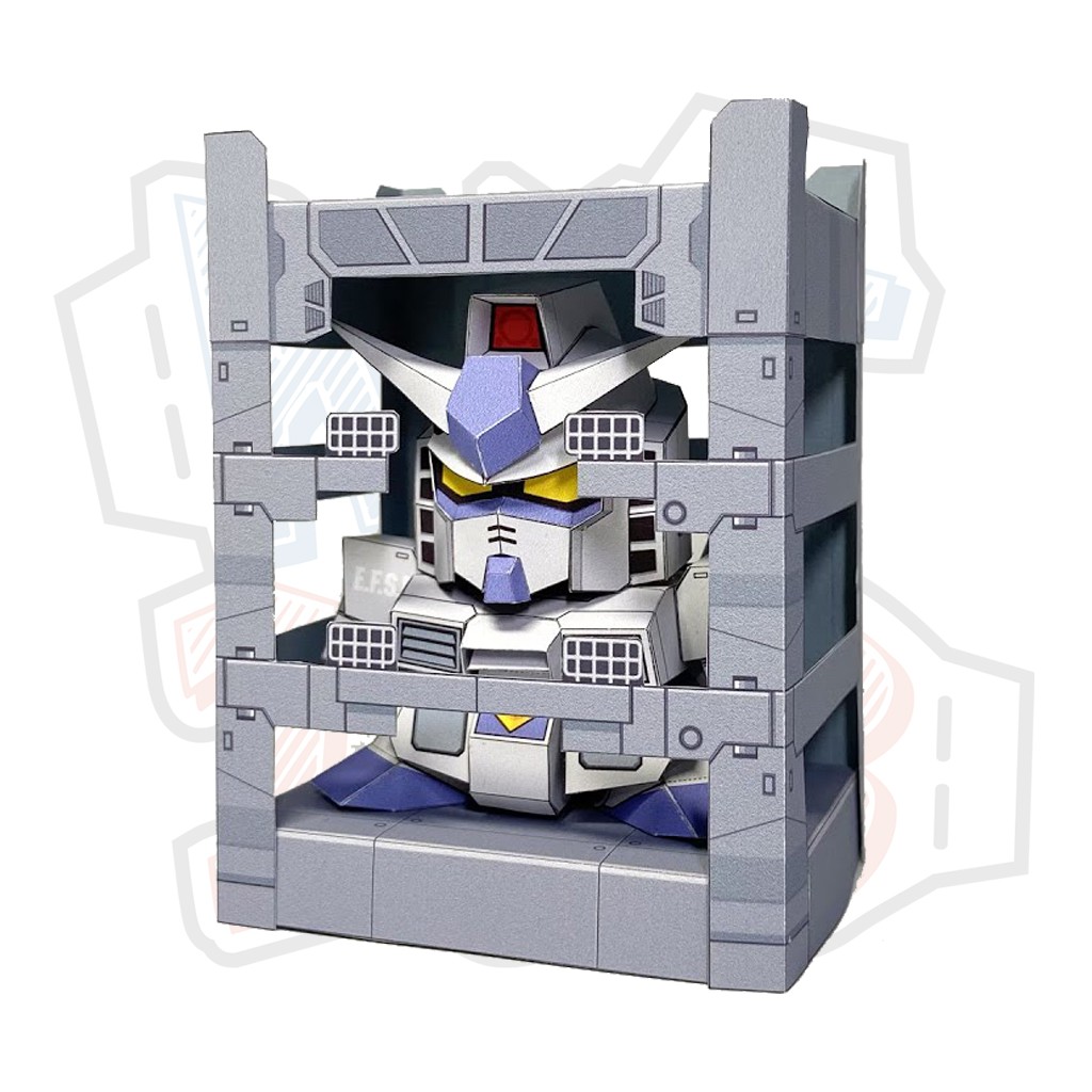 Mô hình giấy Robot Chibi Gundam G3 &amp; MS Cage