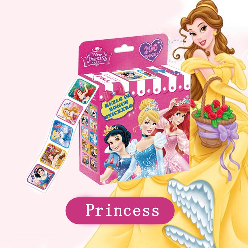 SABUY 200 cái / hộp Hình dán Disney Phim hoạt hình Frozen Elsa Mickey Sofia Princess Sticker Toy for Children Kids Girls