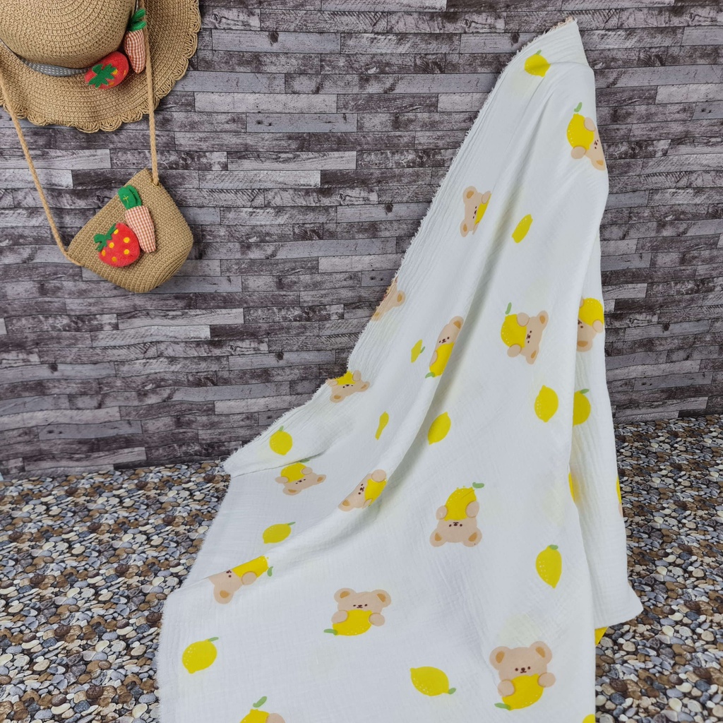 Vải Xô Muslin 2 lớp cao cấp - Bộ sưu tập các mẫu gấu