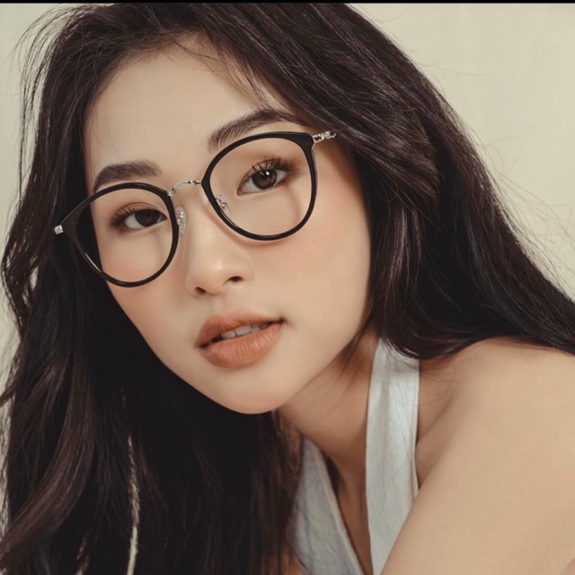 Gọng kính nhựa bầu tròn phối kim loại siêu hot titok