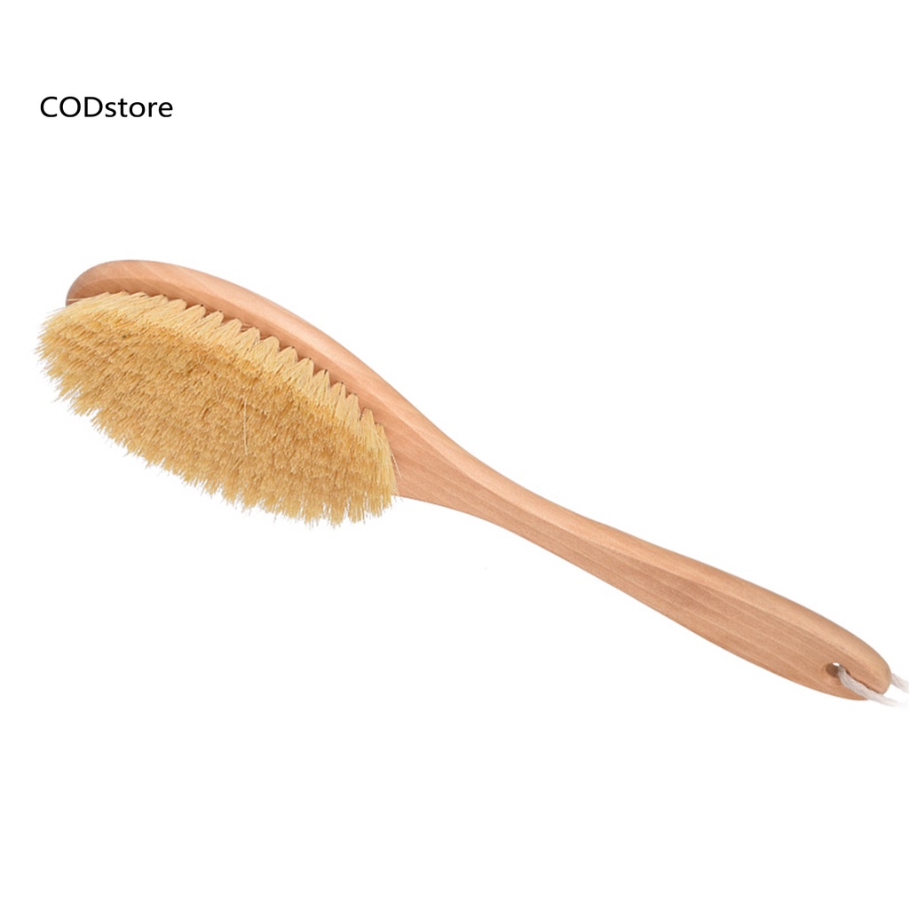 CO*Body Cleaning Brush Burr-free Glowing Skin Cord Handheld Wooden Body Cleaning Brush for Beauty