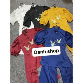 SÉT LAM THÊU HẠC CC ( MẪU MỚI SHOP )