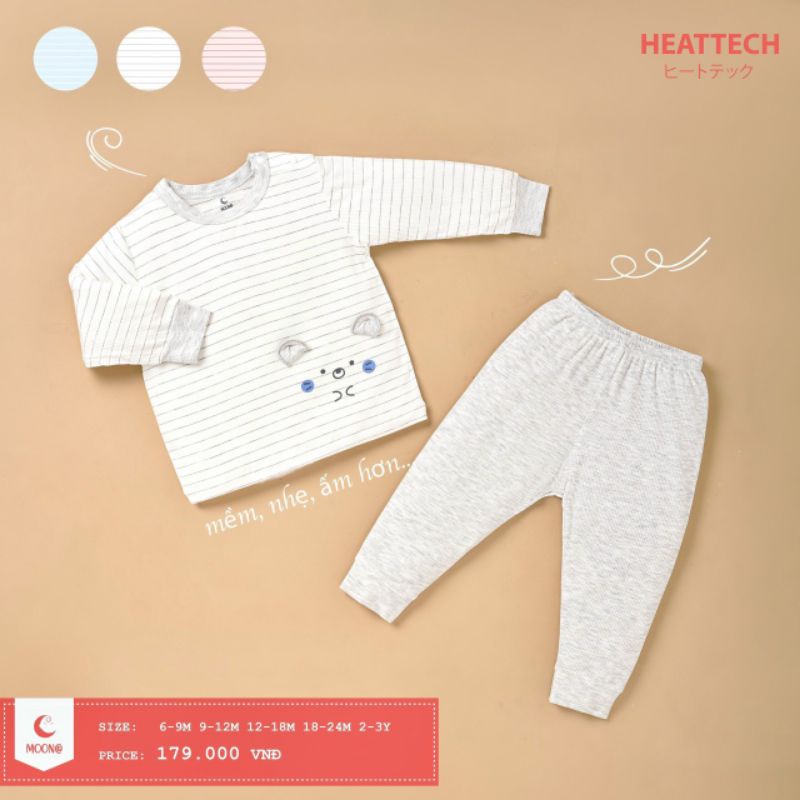 MOON 2022 - Bộ Giữ Nhiệt vải Heattech cho bé trai, bé gái từ 6M đến 3Y