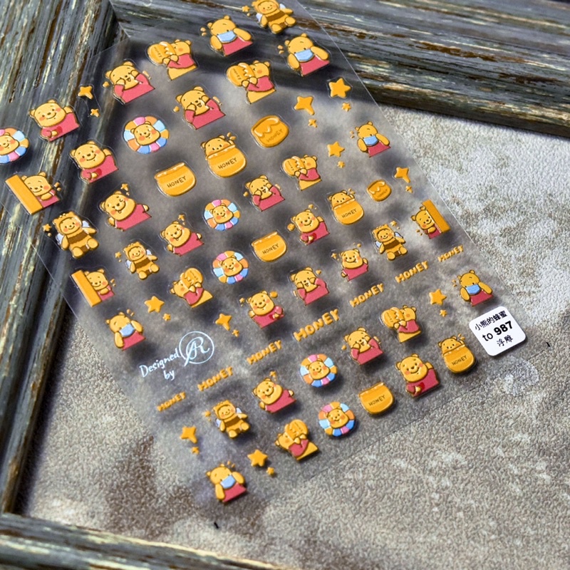 sticker lụa 5d cao cấp con gấu hoạt hình