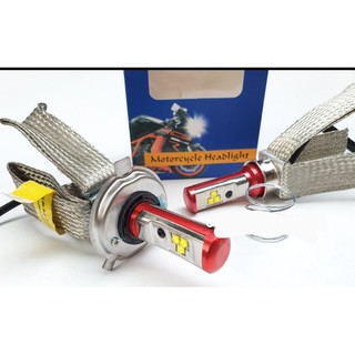 Đèn led pha T4 chân m5 h4 chip led cree sáng siêu gom. lắp được xe máy, ô tô.sử dụng điện bình