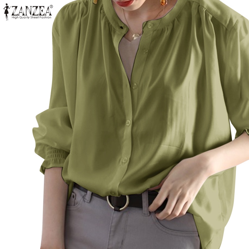Zanzea Áo Sơ Mi Tay Dài Dáng Rộng Thời Trang Cho Nữ