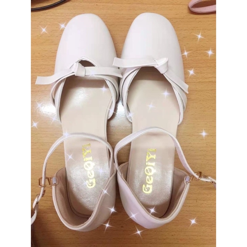 Giày Cao Gót Guốc Đính Nơ Cao Gót 5 Phân Bít Mũi