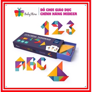Bộ xếp hình gỗ Tangram chính hãng Mideer giúp bé tập trung và tư duy