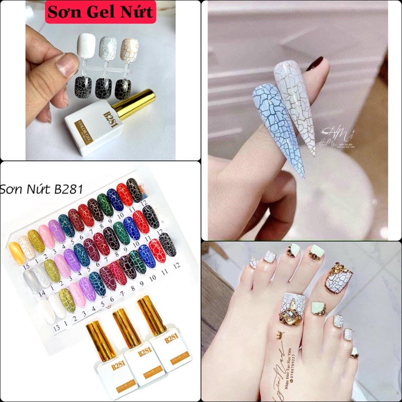 Sơn gel B281 chất siêu mượt đẹp màu đen trắng chủ đạo