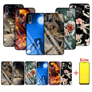 COMBO Ốp lưng Samsung A50(Kèm 1 Kính cường lực Full Màn hình)Mặt kính 3D sắc nét,sang trọng, Khồng Nhòe, Phai Acovit