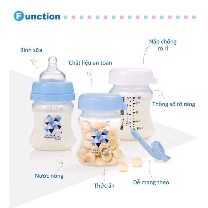 Bộ 3 bình trữ sữa KUKU KU5933 - 140ml