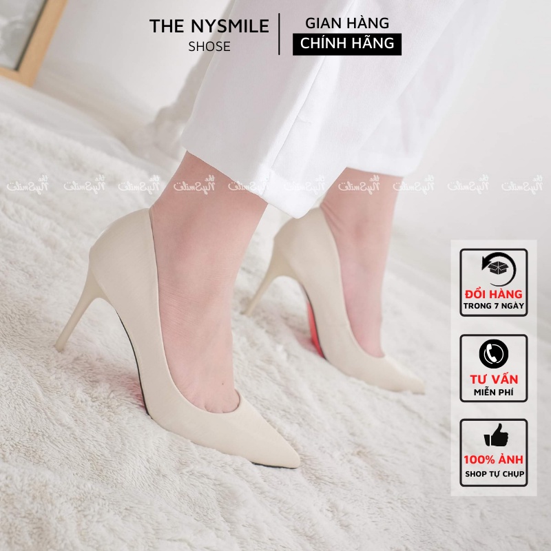 Giày cao gót mũi nhọn 11cm - THE NYSMILE - Gót nhọn công sở da vân - RUTA