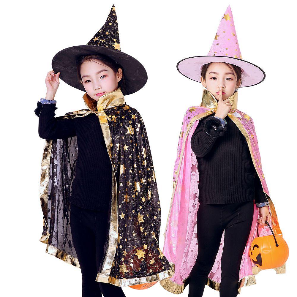 Bộ áo choàng Halloween HEALMEYOU phối mũ phù thủy họa tiết ngôi sao vui nhộn cho bé trai