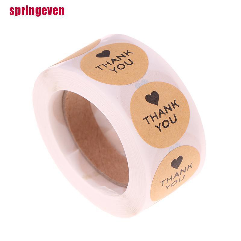 Cuộn 500 Hình Dán Chữ thank you with heart Dùng Trang Trí Sổ Tay diy