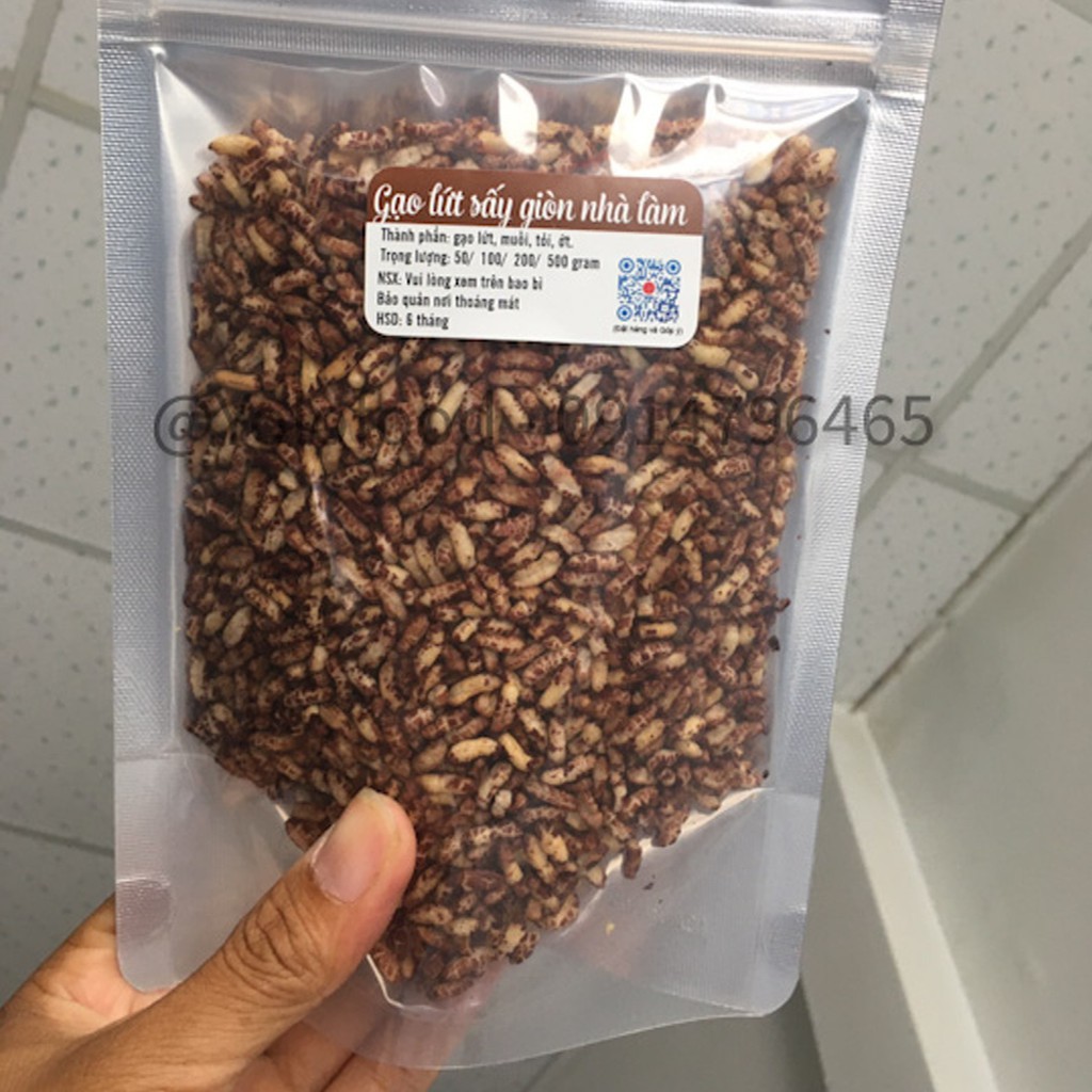 Gạo lứt tự nhiên sấy giòn 100g chay mặn dùng được (Khô gạo lứt nhà làm) | BigBuy360 - bigbuy360.vn