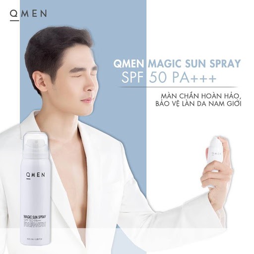 Combo trị mụn QMEN - WHA Serum + Tea Tree Oil + Magic Sun Pray