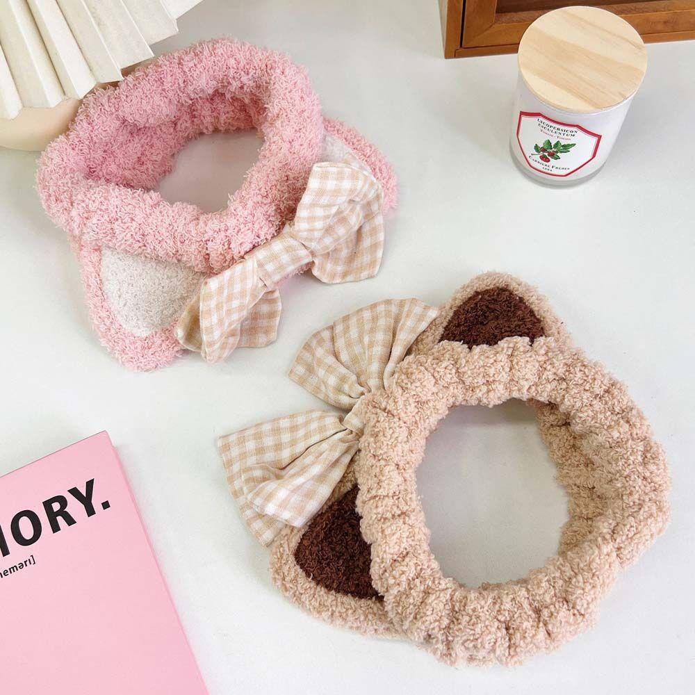 Băng Đô Cài Tóc Phối Lông Co Giãn Họa Tiết Hoạt Hình 15H Cho Nữ