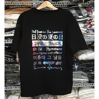Áo thun oversize nam nữ in Phản Quang 7 màu OHNIL chất liệu vải tốt cotton M L XL màu đen Trumunisex