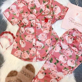 Đồ bộ lụa satin Flamingo
