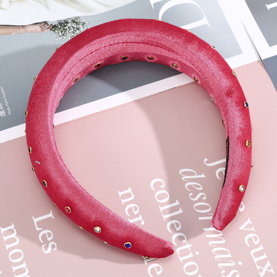 Băng Đô Cài Tóc Màu Trơn Đính Đá Lấp Lánh Phong Cách Hàn Quốc Cho Nữ