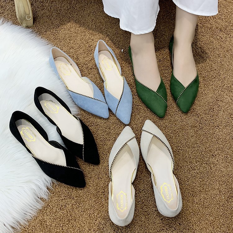 Giày Đế Bệt Mũi Nhọn Mùa Hè Dành Cho Nữ Trang Trí Đá | BigBuy360 - bigbuy360.vn