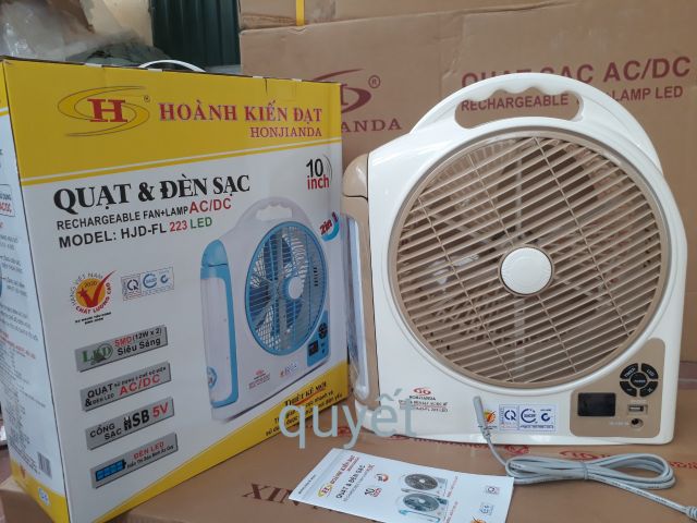 ( 2 BÌNH )QUẠT TÍCH ĐIỆN HONJIANDA HJD-FL 223 TÍCH HỢP CỔNG XẠC ĐIỆN THOẠI . HẸN GIỜ . MÀN HÌNH HIỂN THỊ PIN | BigBuy360 - bigbuy360.vn