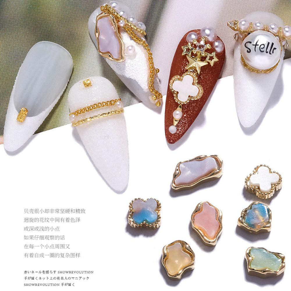 1 Hũ Phụ Kiện Trang Trí Móng Tay 3D Bằng Kim Loại Màu Hổ Phách Sang Trọng DIY