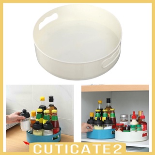 Multiuse Rotation Spice Bottles Storage Tray Table Top Rack Organizer White