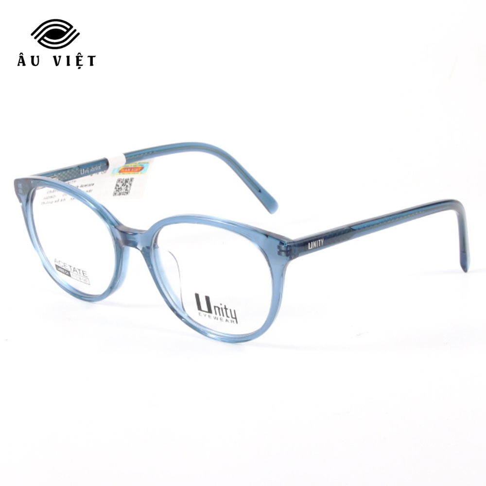 Gọng kính nữ nhựa acetate dáng mắt mèo Unity LA-002 màu xám/xanh biển/đỏ Full box