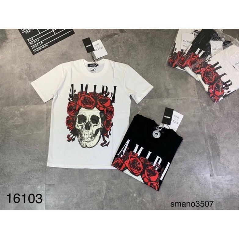 Km Áo thun Amiri Skeleton hoa hồng • Nam nữ đều mặc được hàng hít hót sỉ ib