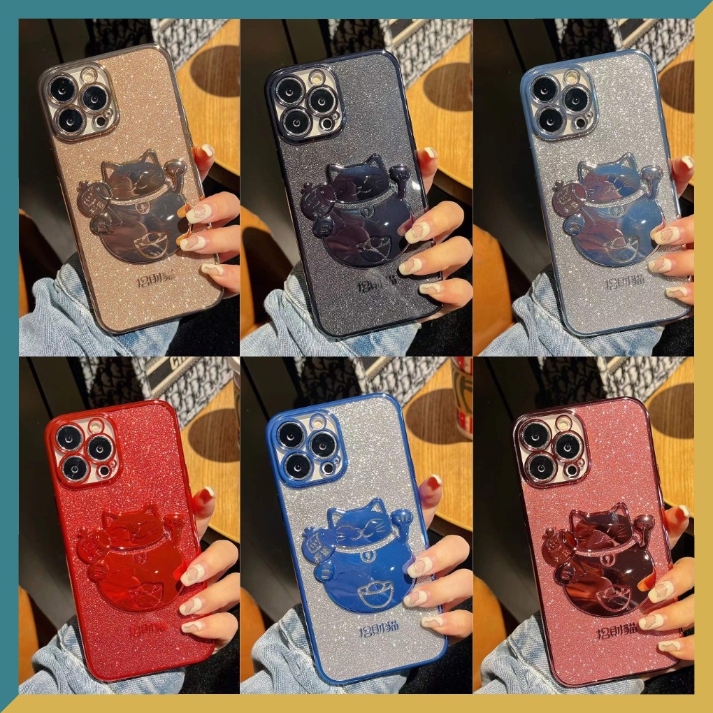 6D Electroplating Cat Flash Soft Silicone Shockproof Case for iPhone 13 13Pro 13/12/11Promax 12 12Pro 11 11Pro X Xsmax Xr 8 7Plus