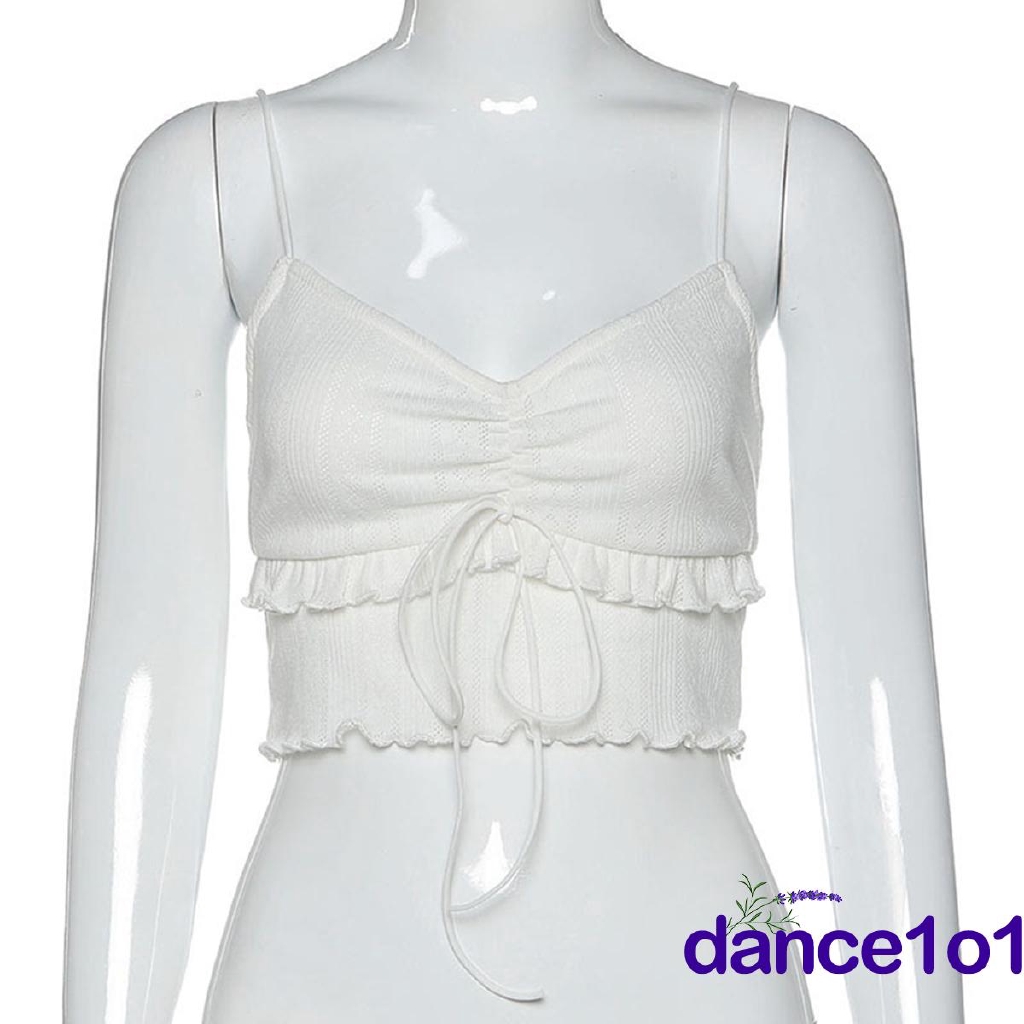 Áo Lửng Hai Dây Cổ Chữ V Quyến Rũ Dành Cho Nữ