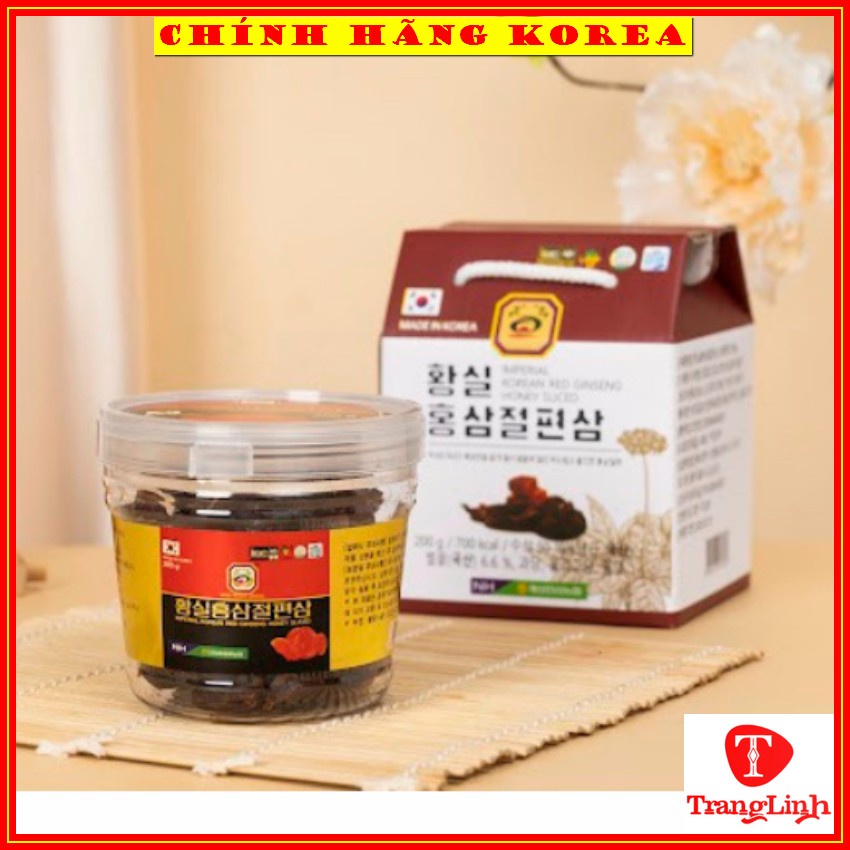 Hồng sâm lát tẩm mật ong hàn quốc, hộp quà 200gr - Sâm tẩm mật ong - Tăng đề kháng, phòng ung thư - tranglinhkorea