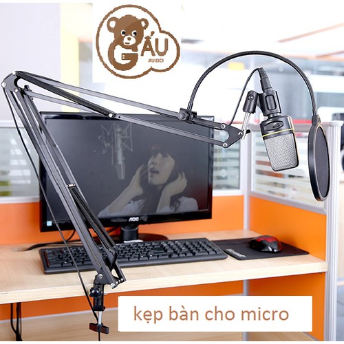 Chân kẹp mic full box-Chân kẹp micro-Giá đỡ micro livestream