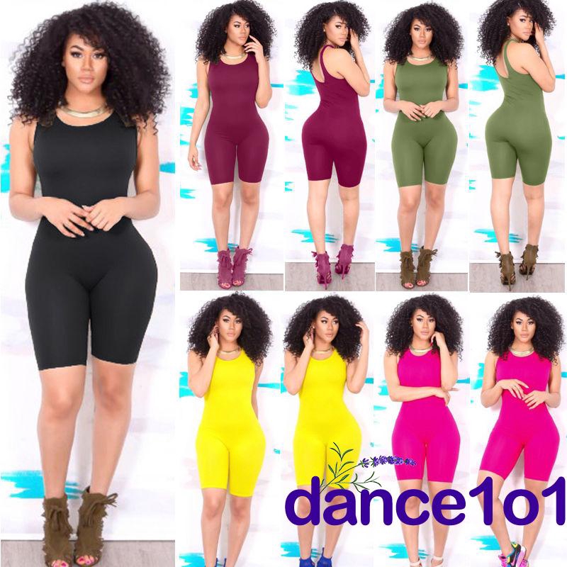 Bộ Jumsuit ngắn không tay dáng ôm quyến rũ cho nữ