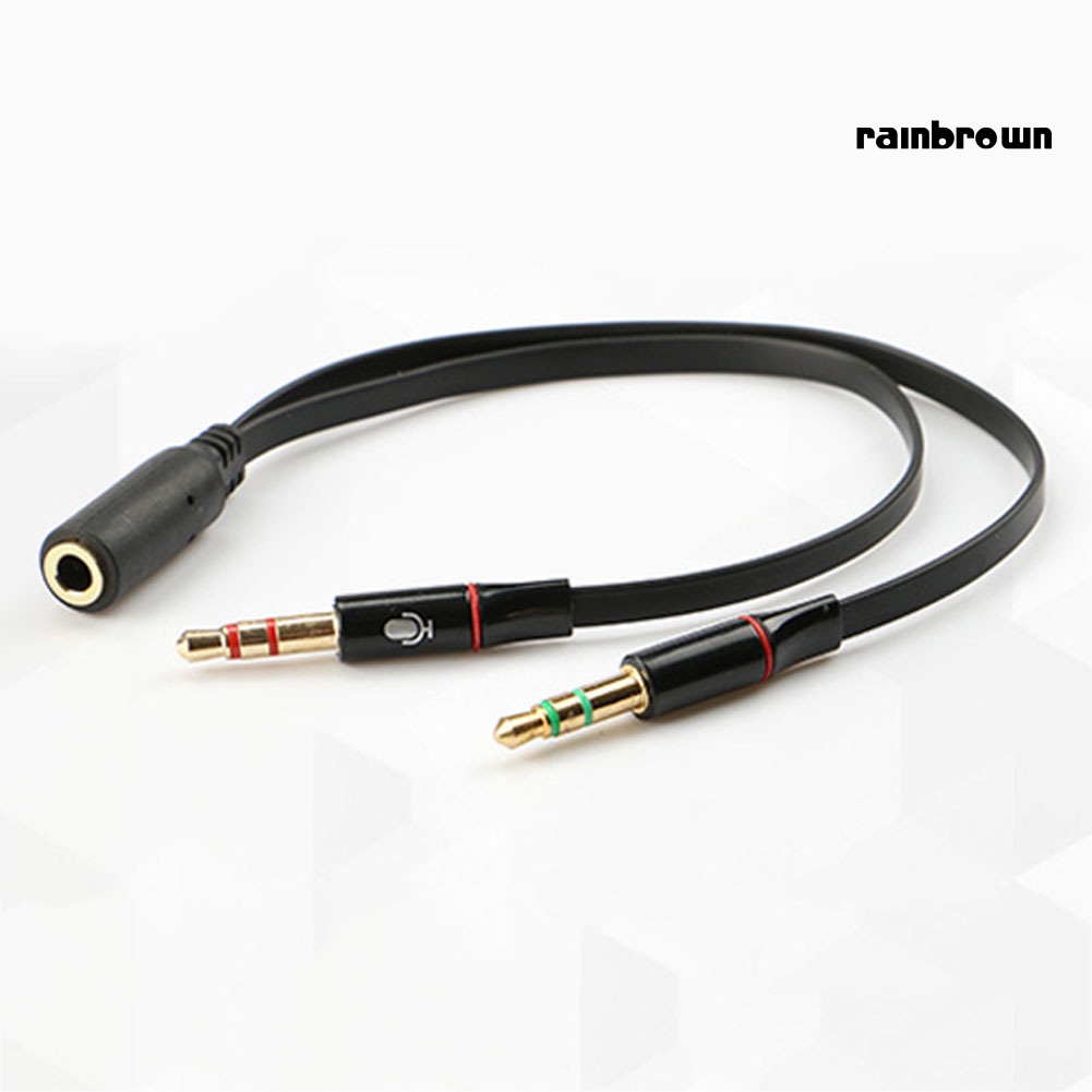 Cáp chia tai nghe micro chuyển đổi cổng sang 2 đầu 3.5mm dạng chữ Y