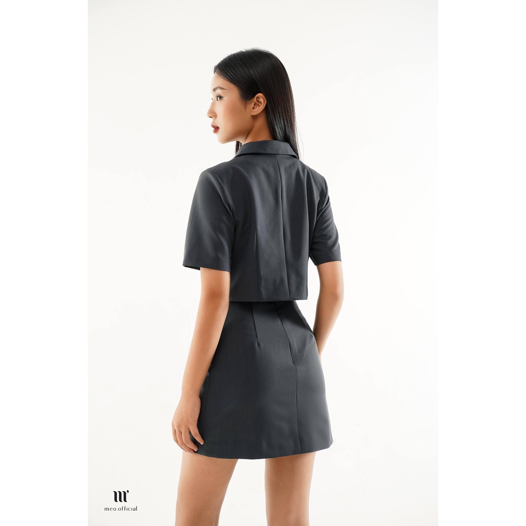 Set blazer nữ Méo shop dáng croptop ngắn tay áo vest phong cách công sở | WebRaoVat - webraovat.net.vn