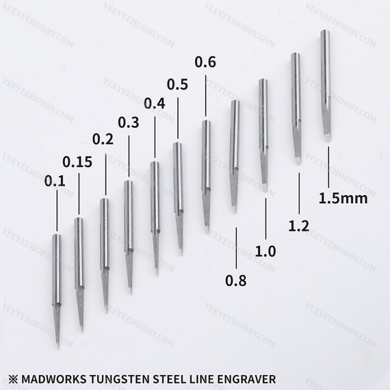 DỤNG CỤ MÔ HÌNH MADWORKS - MŨI CHISEL TẠO LẰN CHÌM TUNGSTEN STEEL LINE ENGRAVER