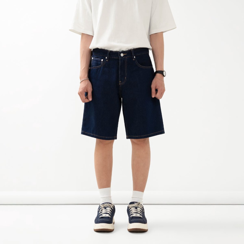 OWL BRAND® BLANK RELAX SHORT JEANS - Quần Short nam Jean ống rộng / Indigo