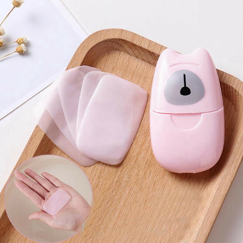 50Pcs Disposable Portable Boxed Soap Paper Travel Hand Washing Cleaning Scented Sheet