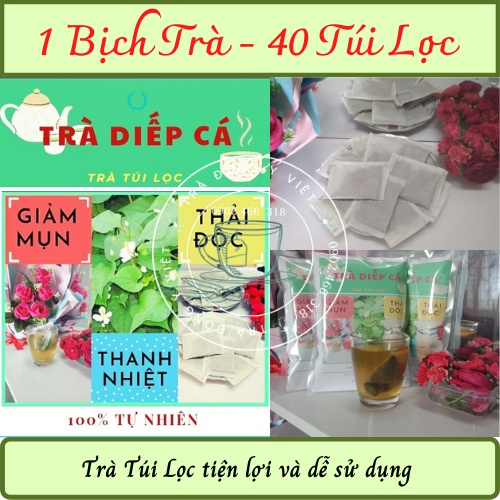 Trà Diếp Cá  - 40 Túi Lọc, Trà Túi Lọc Tiện Lợi, 100% Tự nhiên