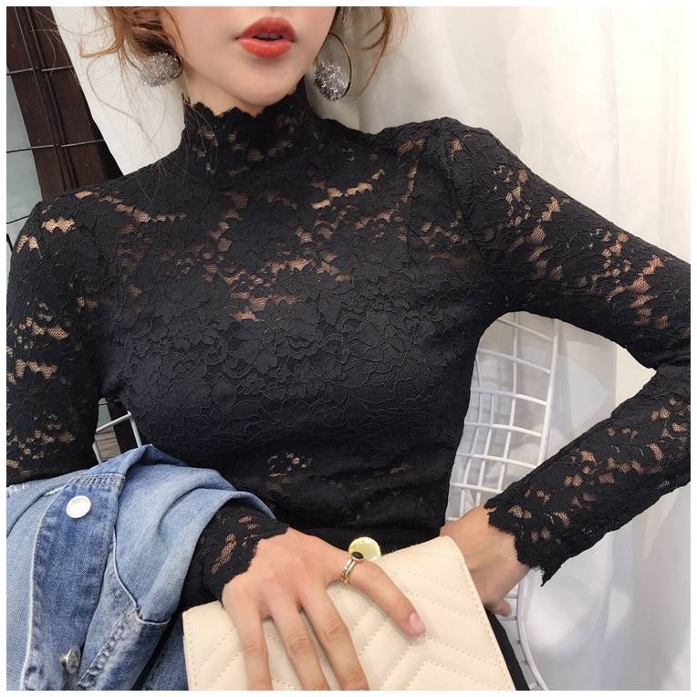 ÁO HOA REN TAY DÀI