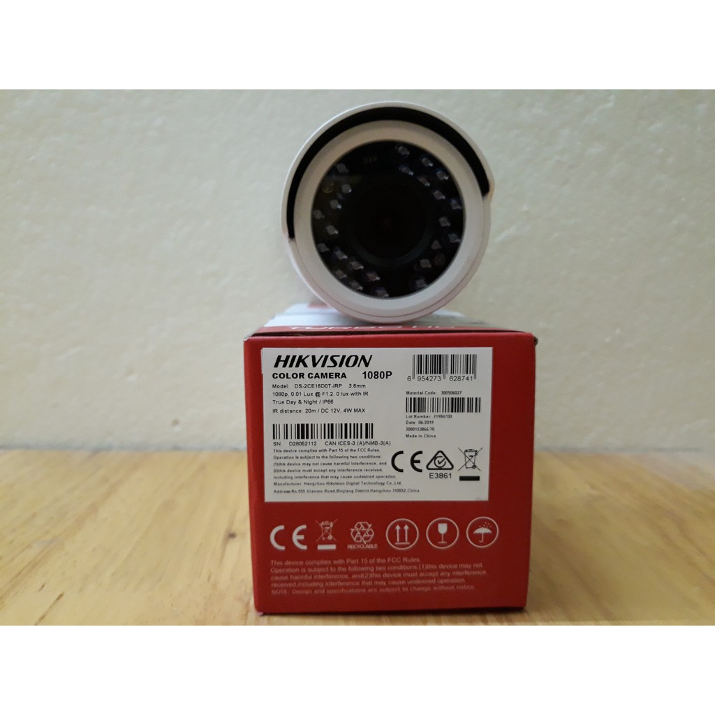 Camera Hikvision HD-TVI 720P thân trụ hồng ngoại 20m; vỏ nhựa