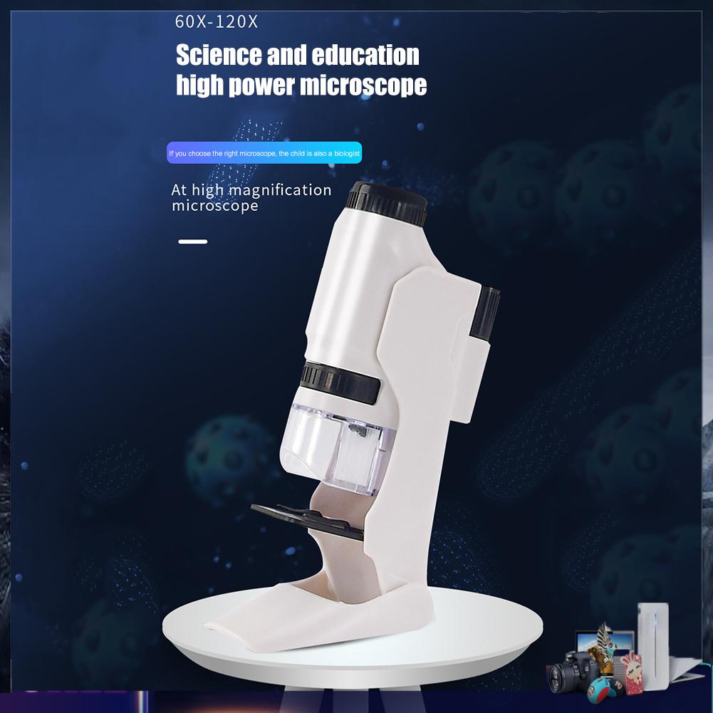 Kính Hiển Vi Cầm Tay Độ Phóng Đại 60X-120X Kèm Đèn LED