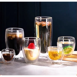 Cốc sinh tố 2 lớp thủy tinh chịu nhiệt cao cấp dáng bầu - Ly thủy tinh chịu nhiệt không chì phong cách Bắc Âu