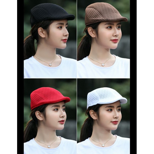 Nón beret lưỡi trai mỏ vịt mũ bê rê thoáng mát nam nữ Lh 0917399527