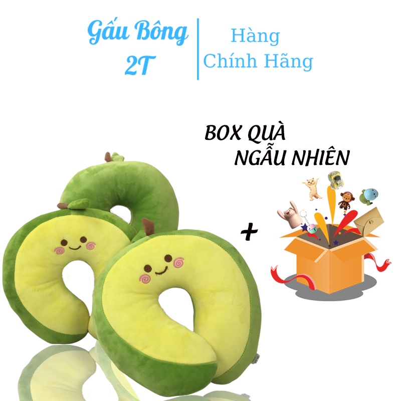 Gối chữ U gối kê cổ chống mỏi vai gáy hình trái bơ đáng yêu vải nhung mềm mịn lót bông gòn hàng cao cấp