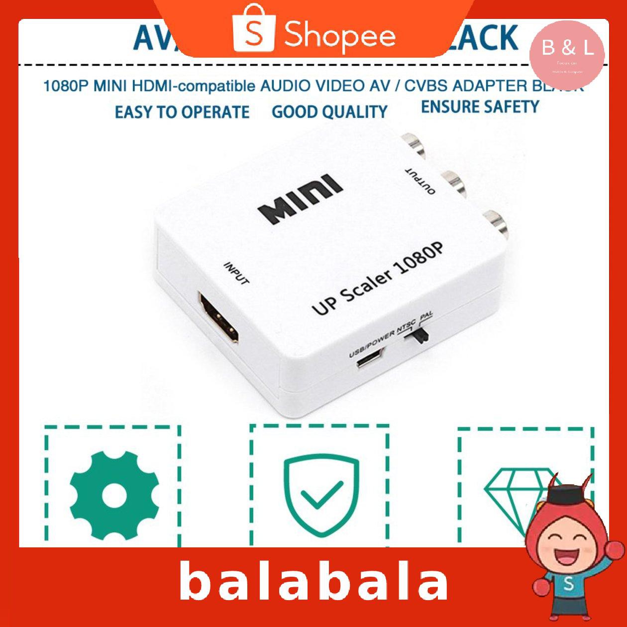 Bộ Chuyển Đổi 1080p Hdmi-Compatible Mini Vga Sang Rca Av Với Giắc 3.5mm